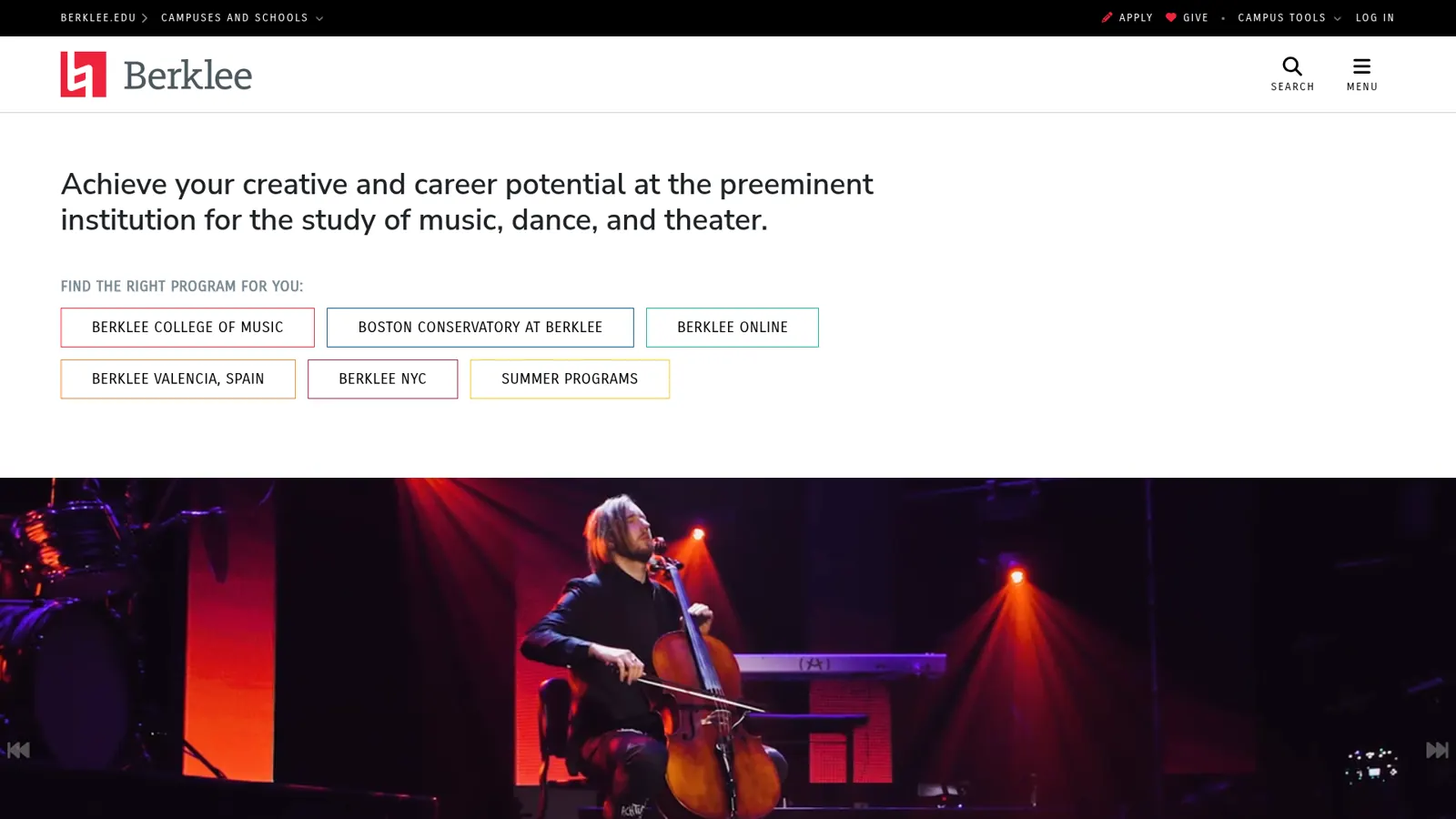 Berklee College of Music website built by DoodleWeb